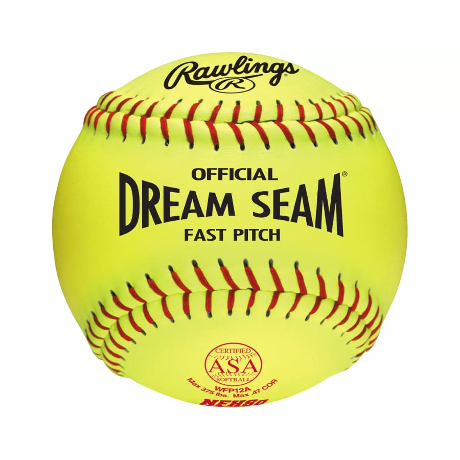 Rawlings USA NFHS Official 12" Softballs - 1 count on a white background.