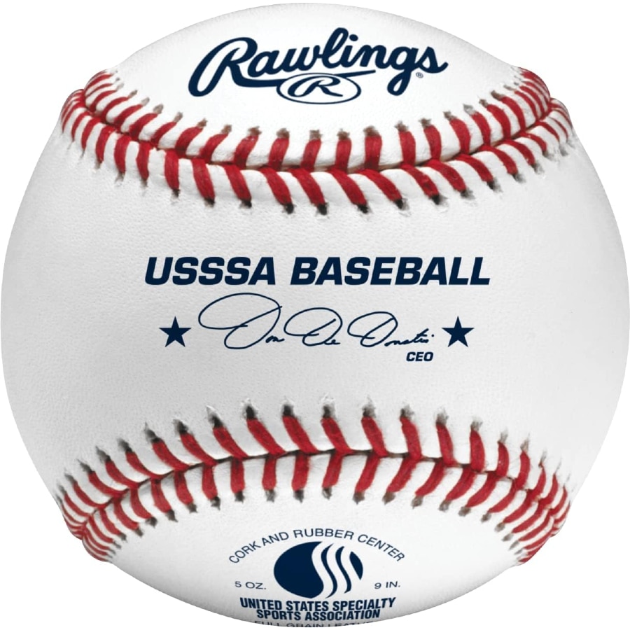 Rawlings USSSA League Play Baseballs - 12 count on a white background.