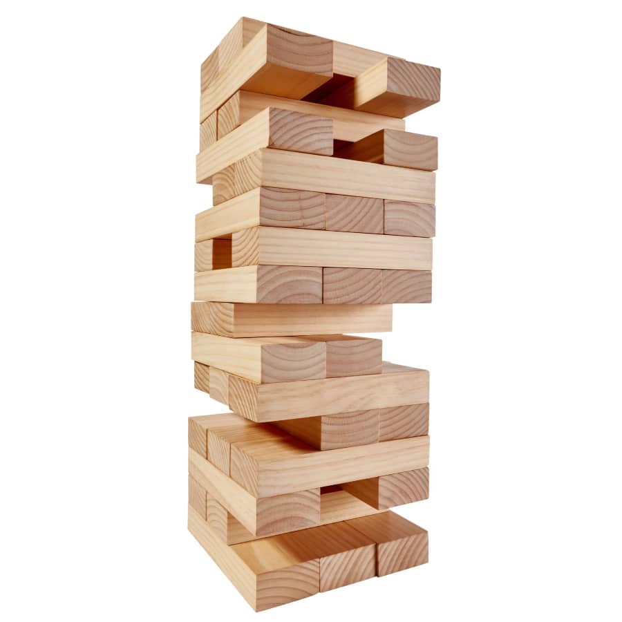 Rec League Stack Up Game - Giant Jenga on a white background.