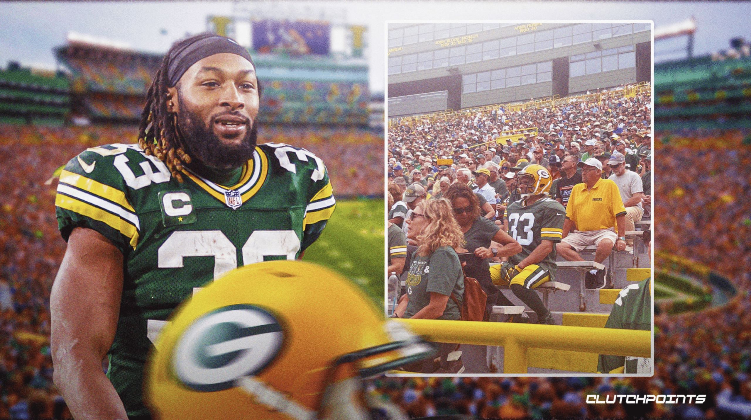 Packers' Aaron Jones reacts to viral photo of fan dressed in RB's