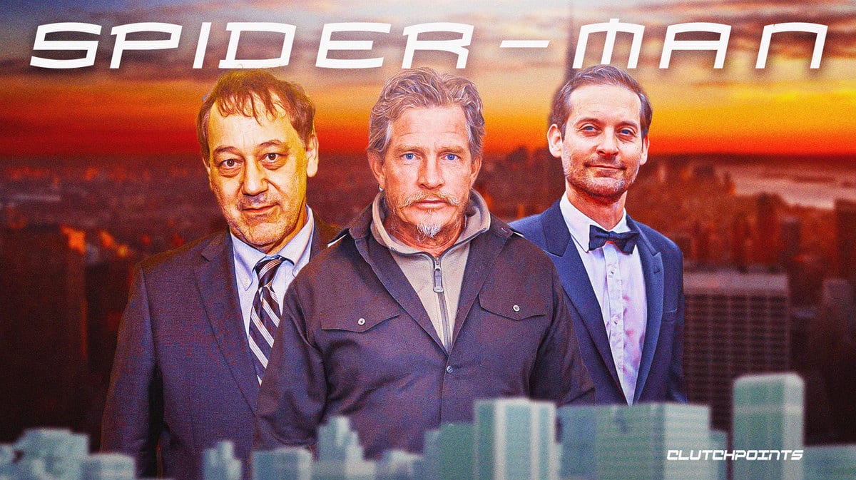 Sam Raimi, Thomas Haden Church, Tobey Maguire, Spider-Man
