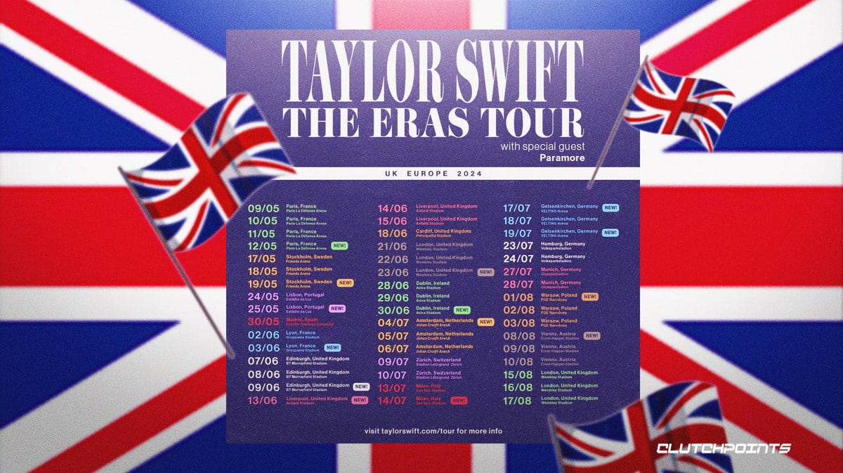 Taylor Swift announces 14 new UK Eras Tour shows