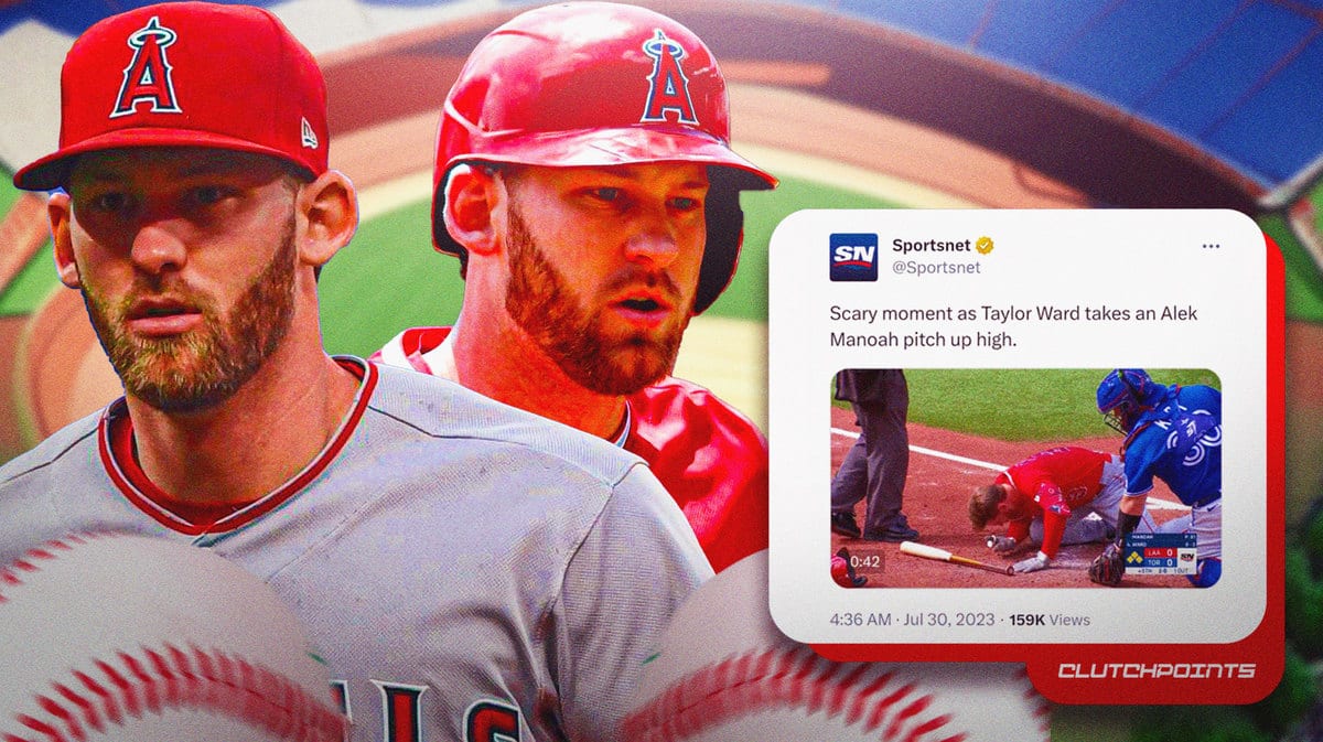 VIDEO: Angels' Taylor Ward exits vs. Blue Jays after getting hit by Alek  Manoah pitch in head