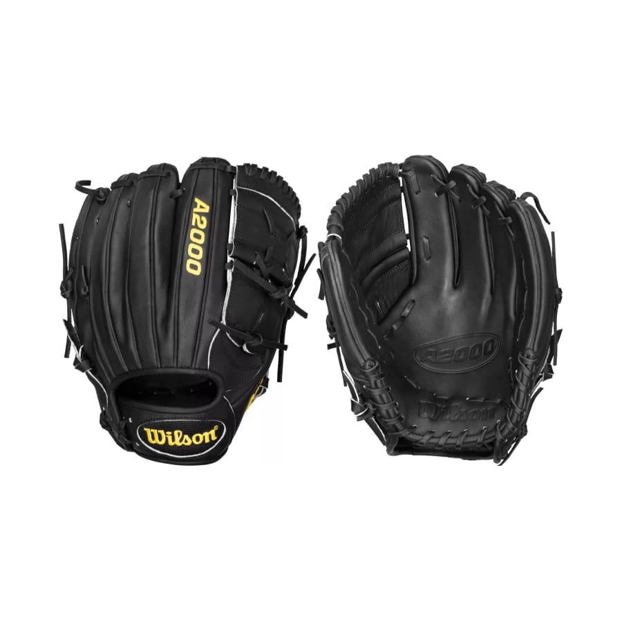 Wilson 11.75" Clayton Kershaw A2000 Series Glove - Black colored on a white background.