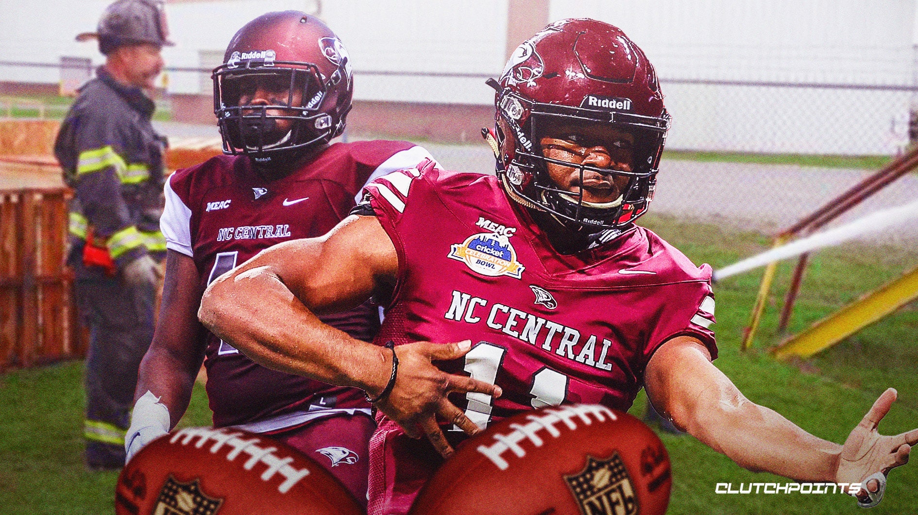 North Carolina Central football players train with Durham fire department