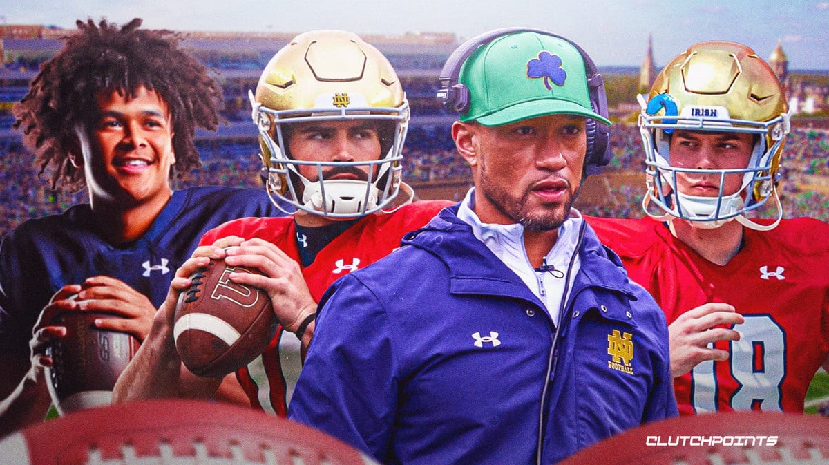 Notre Dame football coach's firm stance on QB room notre dame football coach wife