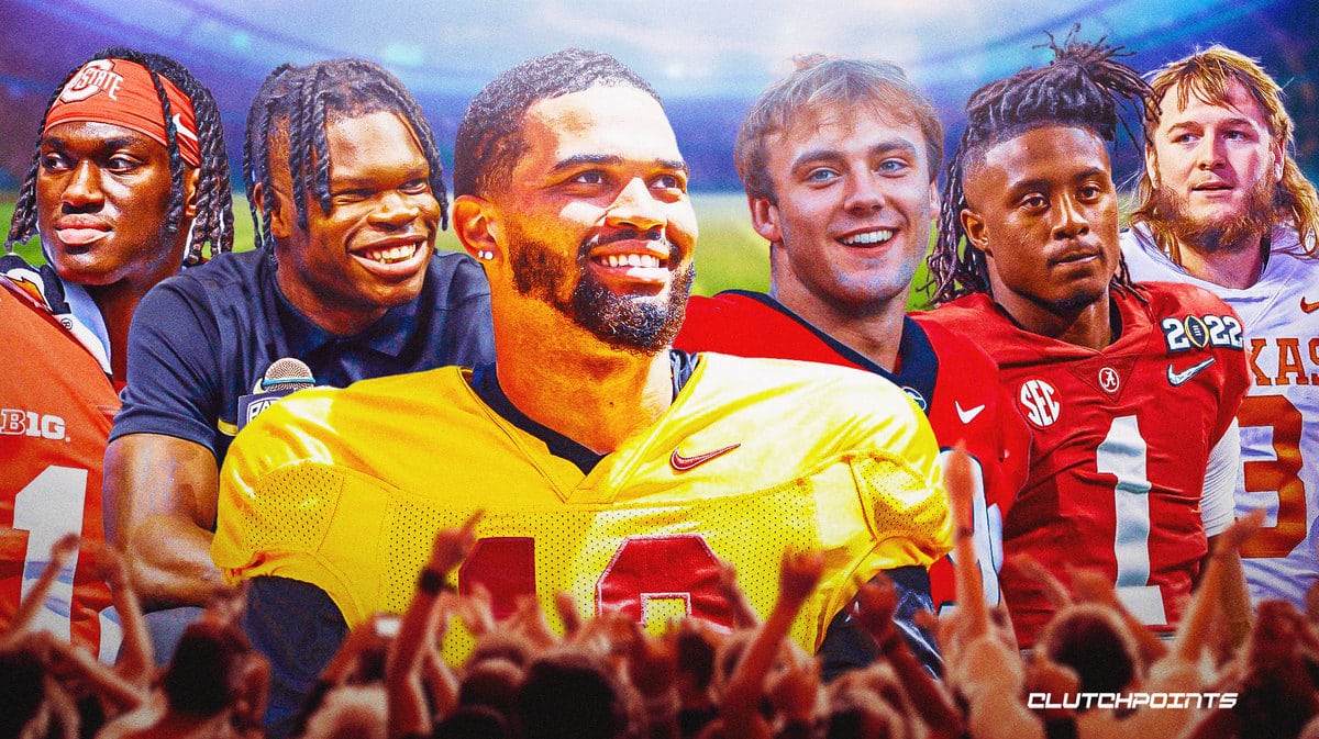 ranking college football players, Caleb Williams. Brock Bowers, Marvin Harrison Jr., Kool-Aid McKinstry, Drake Maye