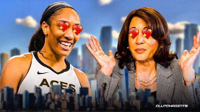 Aces, A'ja Wilson, Kamala Harris, Vice President, Aces championship