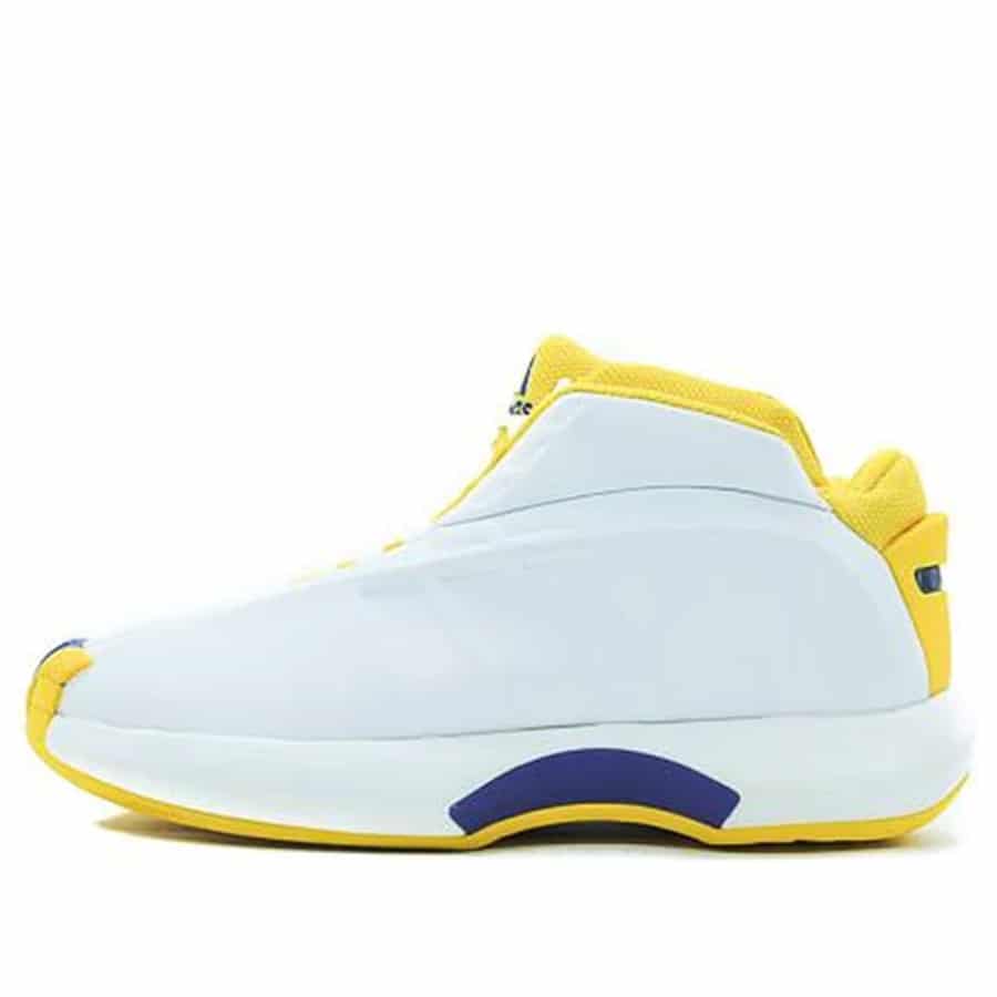 Adidas Crazy 1 Kobe 'Lakers Home' 2006 - White/Sunshine/Court Purple colorway on a white background.