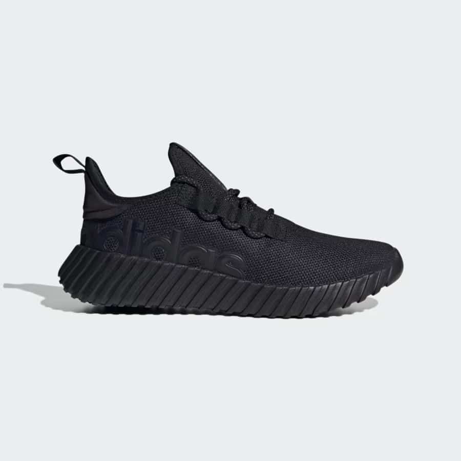 Adidas Kaptir 3.0 Shoes - Core Black/Core Black/Core Black colorway on a light gray background.