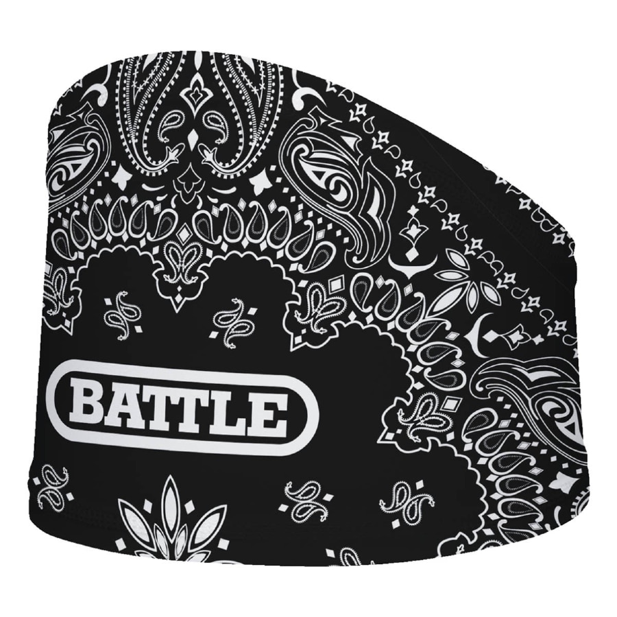 Adult Battle Bandana Skull Wrap 2.0 - Black/White colorway on a white background. 