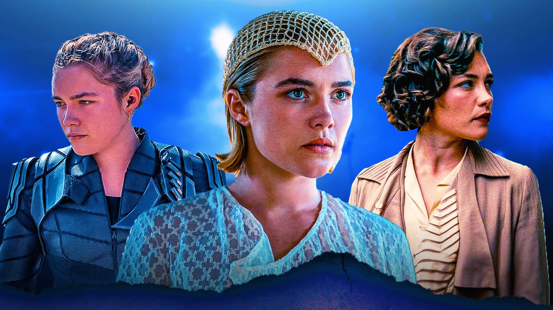 Florence Pugh in Black Widow, Dune: Part Two and Oppenheimer.