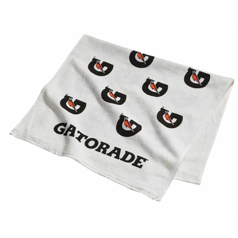 Gatorade Sideline Towel - White colored on a white background. 