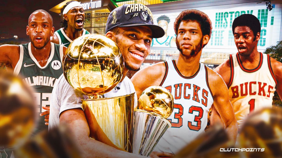 Giannis Antetokounmpo, Kareem Abdul-Jabbar, Oscar Robertson, Jrue Holiday, Khris Middleton, Bucks, greatest teams, best teams, history