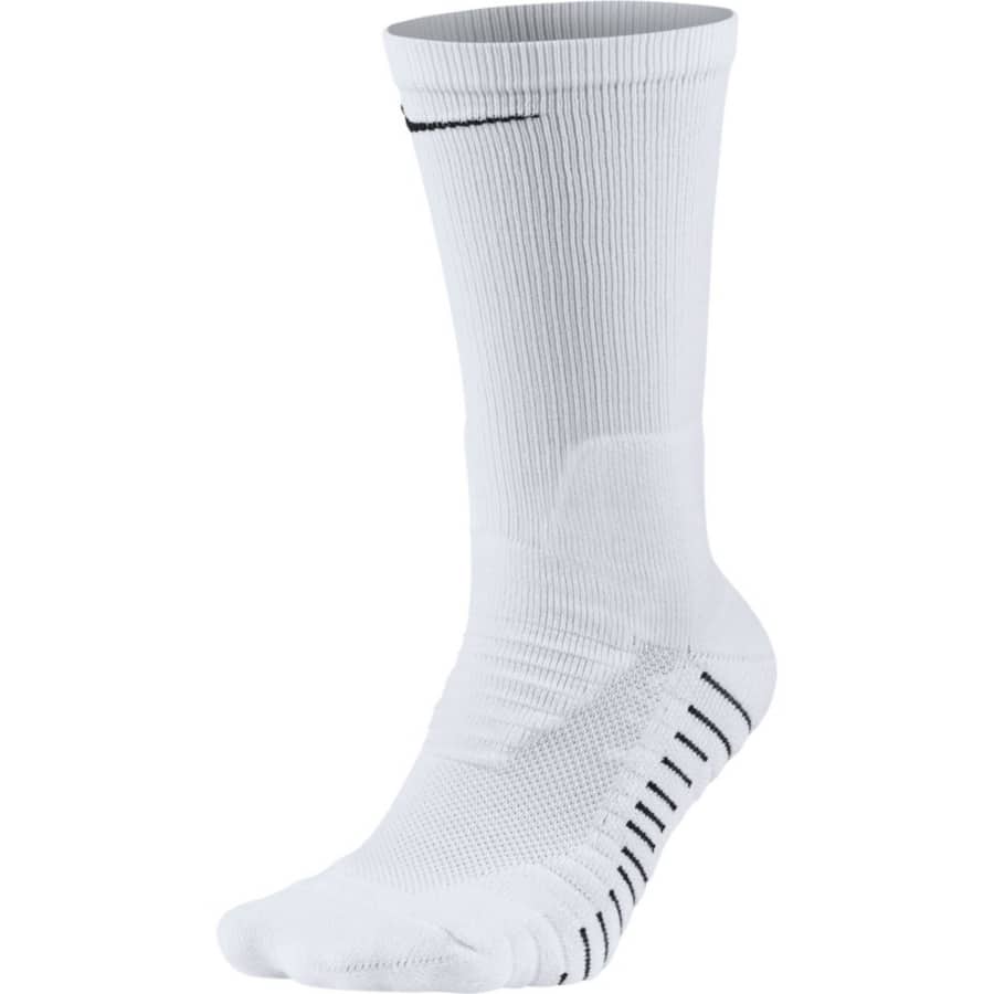 Men's Nike Vapor Crew Football Socks - White colored on a white background. 