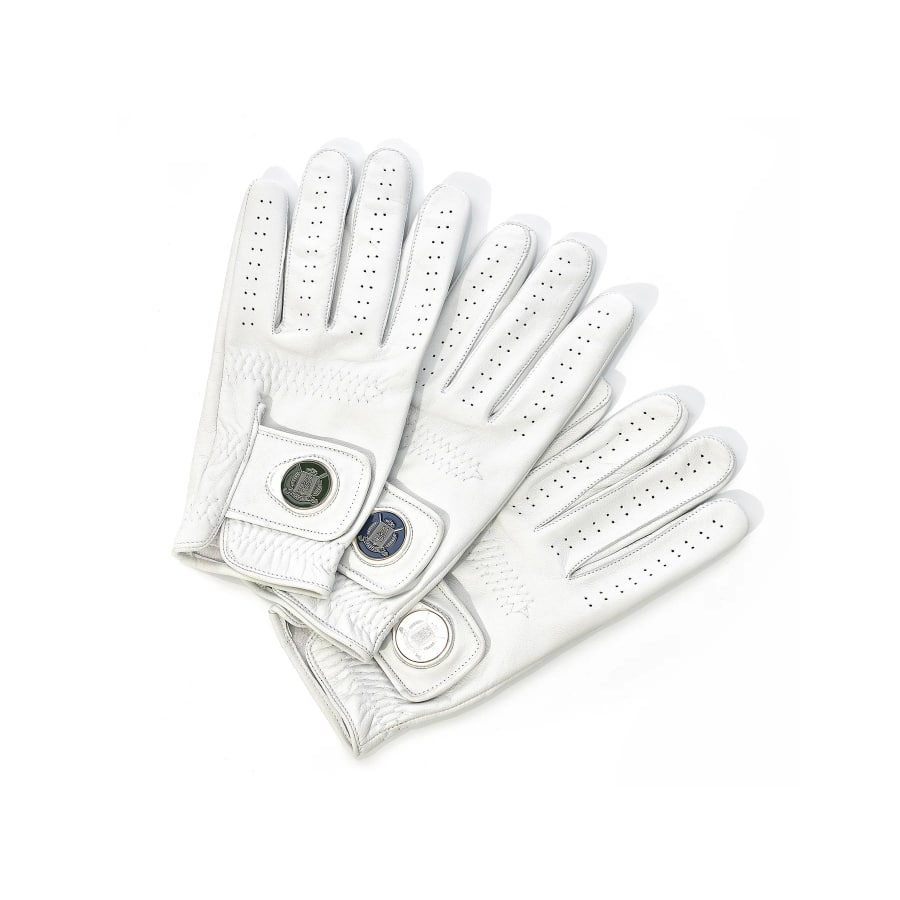 Modest Vintage Player Pro Cabretta Leather Golf Gloves (3-Pack) white colored on a white background. 