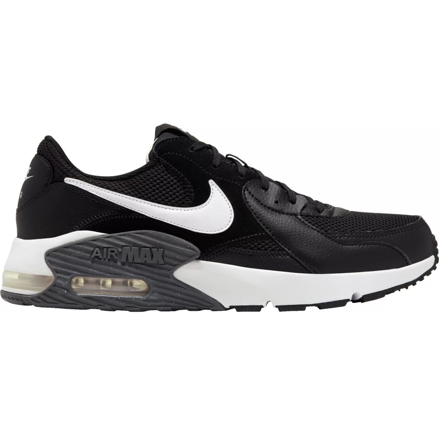 Nike Men's Air Max Excee Shoes - Black/Dark Grey/White colorway on a white background. 
