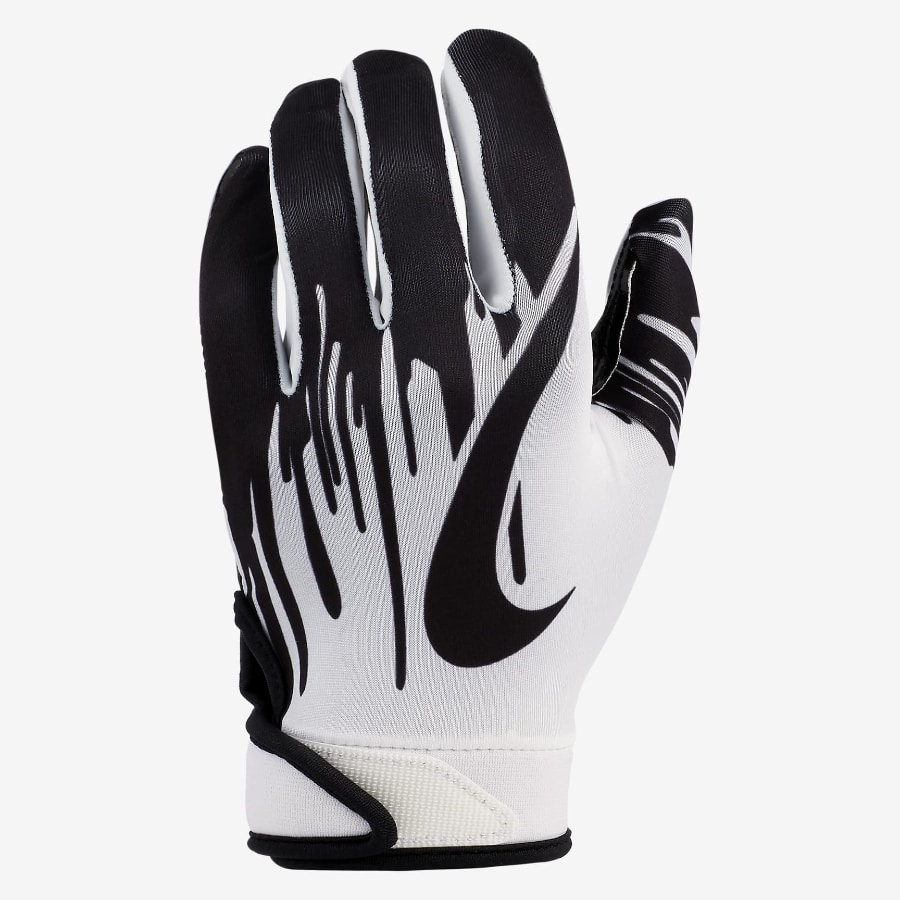 Nike Shark Kids Gloves - White/Black colorway on a white background. 