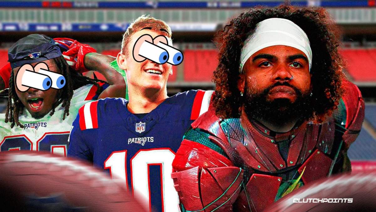 Mac Jones, New England Patriots, Rhamondre Stevenson, Ezekiel Elliott