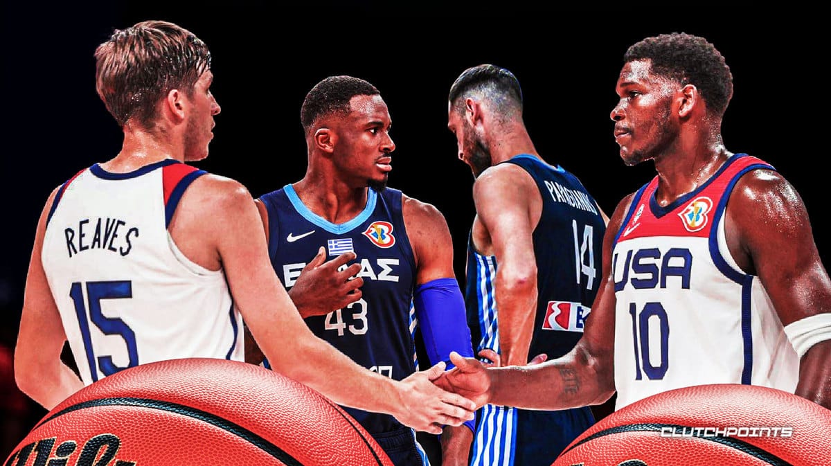 Team USA, FIBA World Cup, Austin Reaves, Anthony Edwards, Greece, Georgios Papagiannis, Thanasis Antetokounmpo