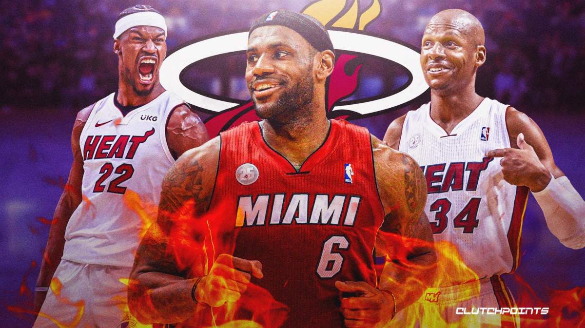 Heat, LeBron James, Jimmy Butler, Dwyane Wade, Chris Bosh, Ray Allen, Udonis Haslem