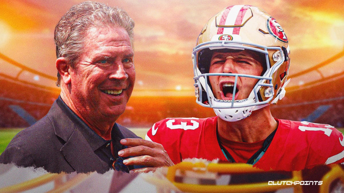 49ers QB Brock Purdy chats with childhood idol Dan Marino in heartwarming  moment