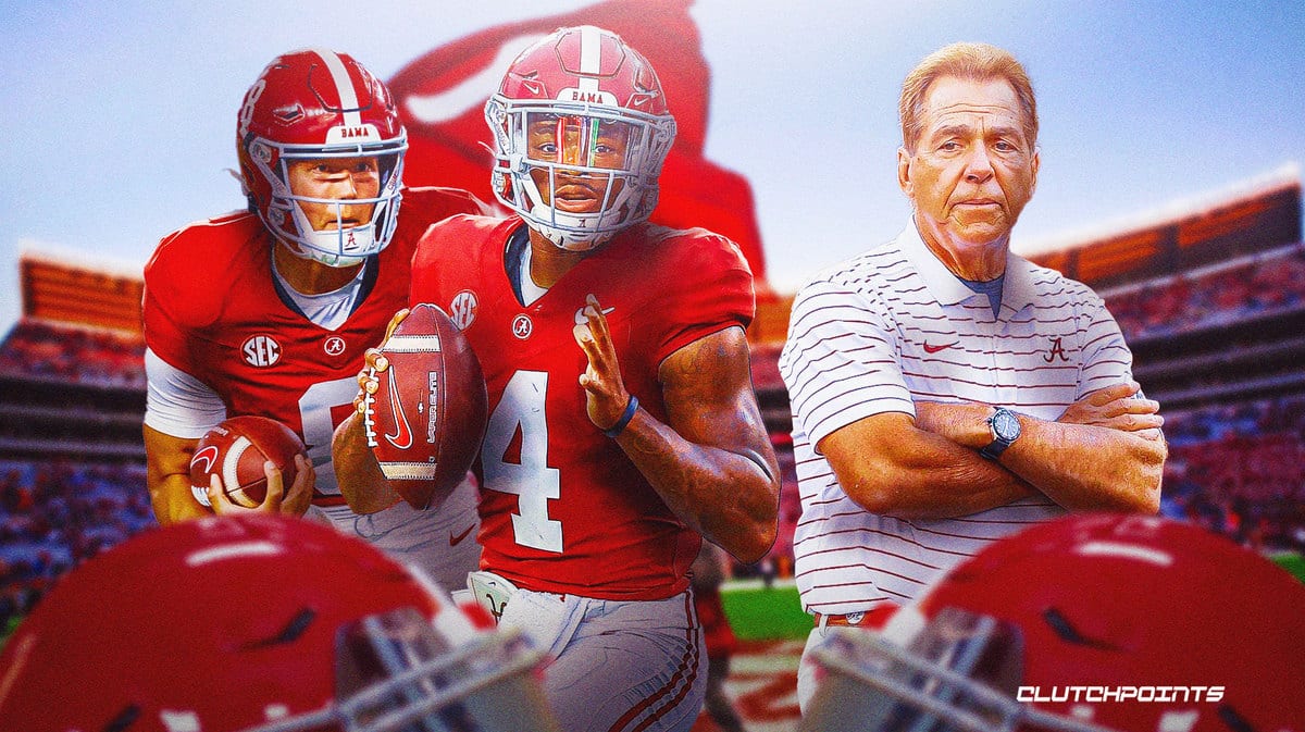 Alabama football Tyler Buchner Jalen Milroe texas Nick Saban QB1
