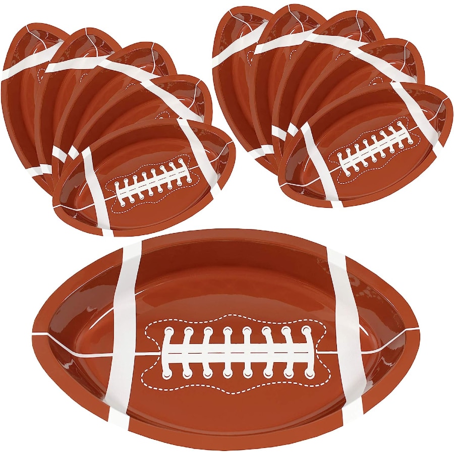 Anapoliz Football Serving Trays - 10 Pcs display on a white background.