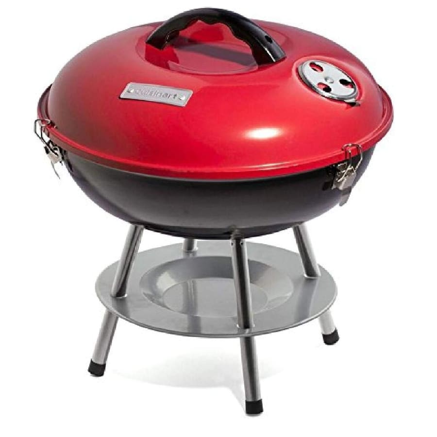 Cuisinart Portable Charcoal Grill 14" - Red colored on a white background.