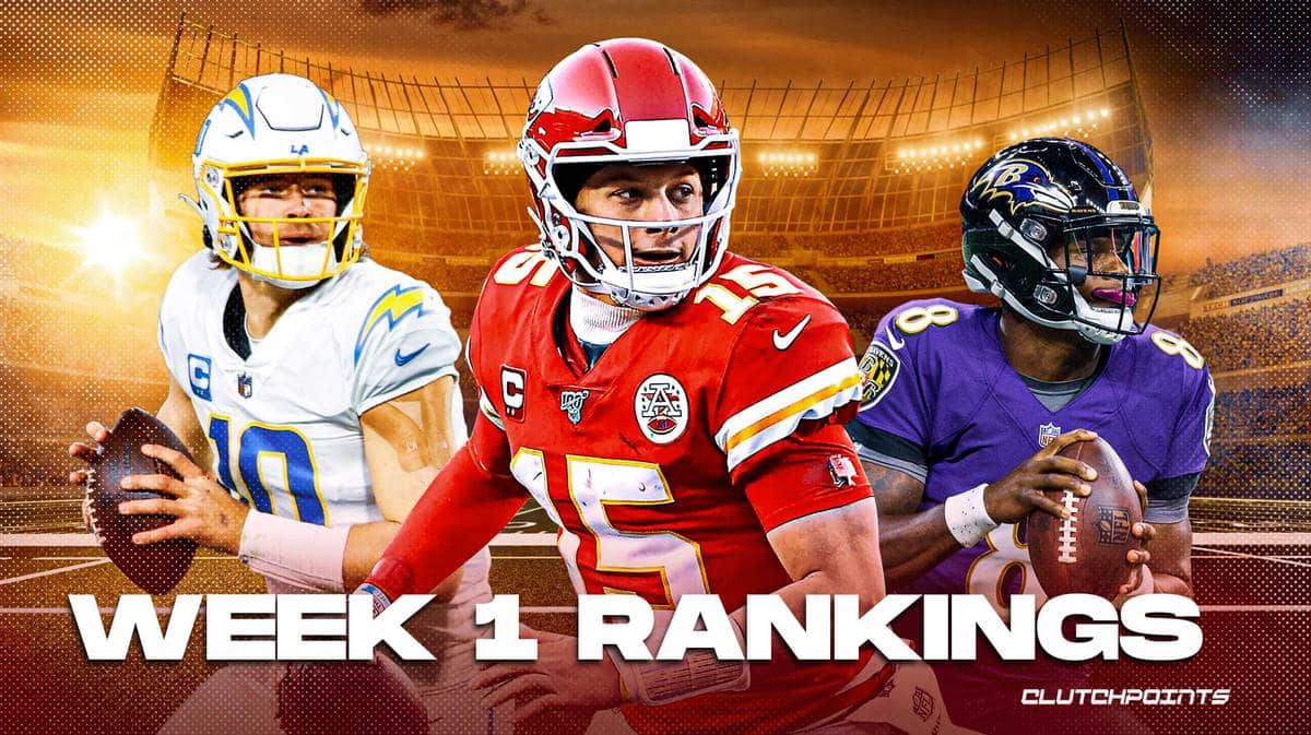 Fantasy football QB quarterback rankings Week 1 2023 Lamar Jackson Patrick Mahomes Justin Herbert