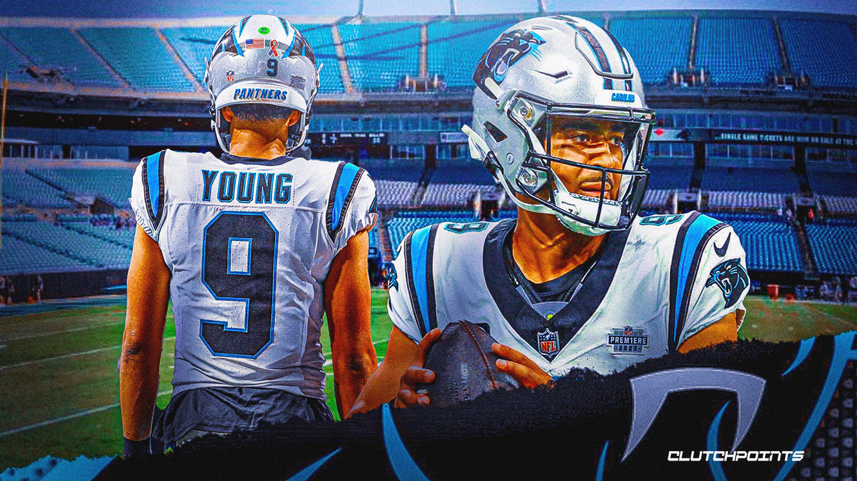 Bryce Young looking over Bank of America Stadium