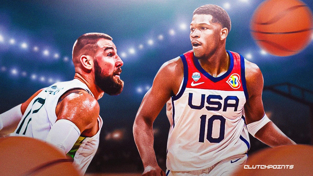 Jonas Valanciunas, Anthony Edwards, FIBA World Cup, Team USA