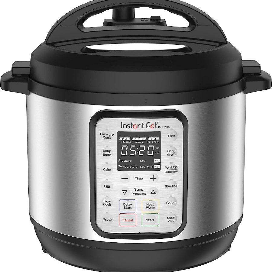 Instant Pot Duo Plus 9-in-1 Electric Pressure Cooker on a white background.