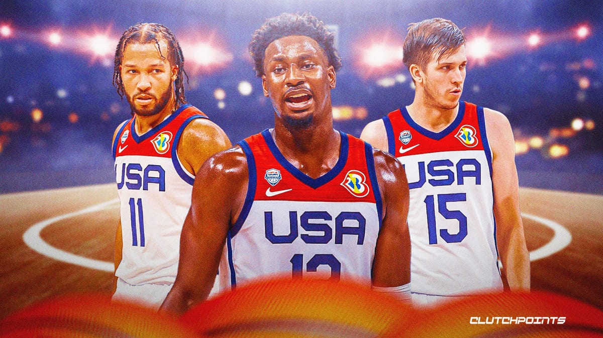 Jaren Jackson Jr., Jalen Brunson, Austin Reaves, Team USA, Lithuania, 2023 FIBA World Cup