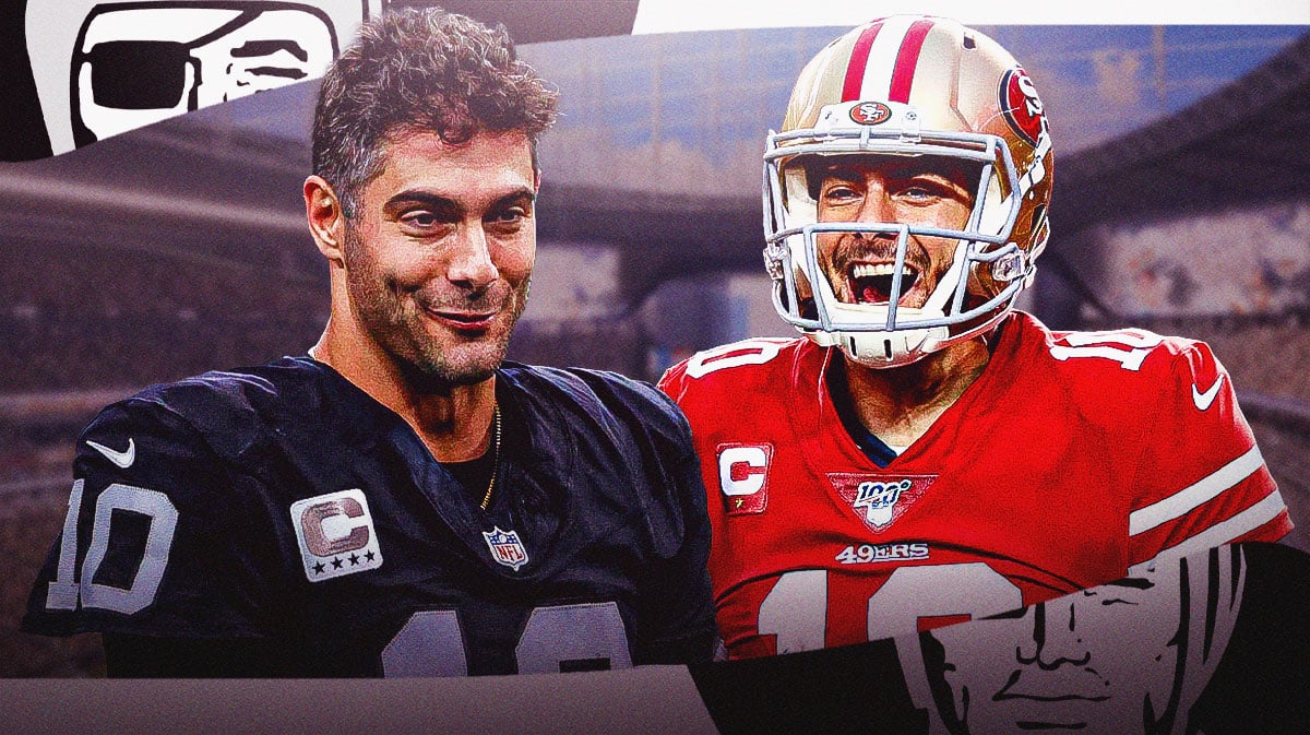 Jimmy Garoppolo playing for the Raiders and the 49ers.
