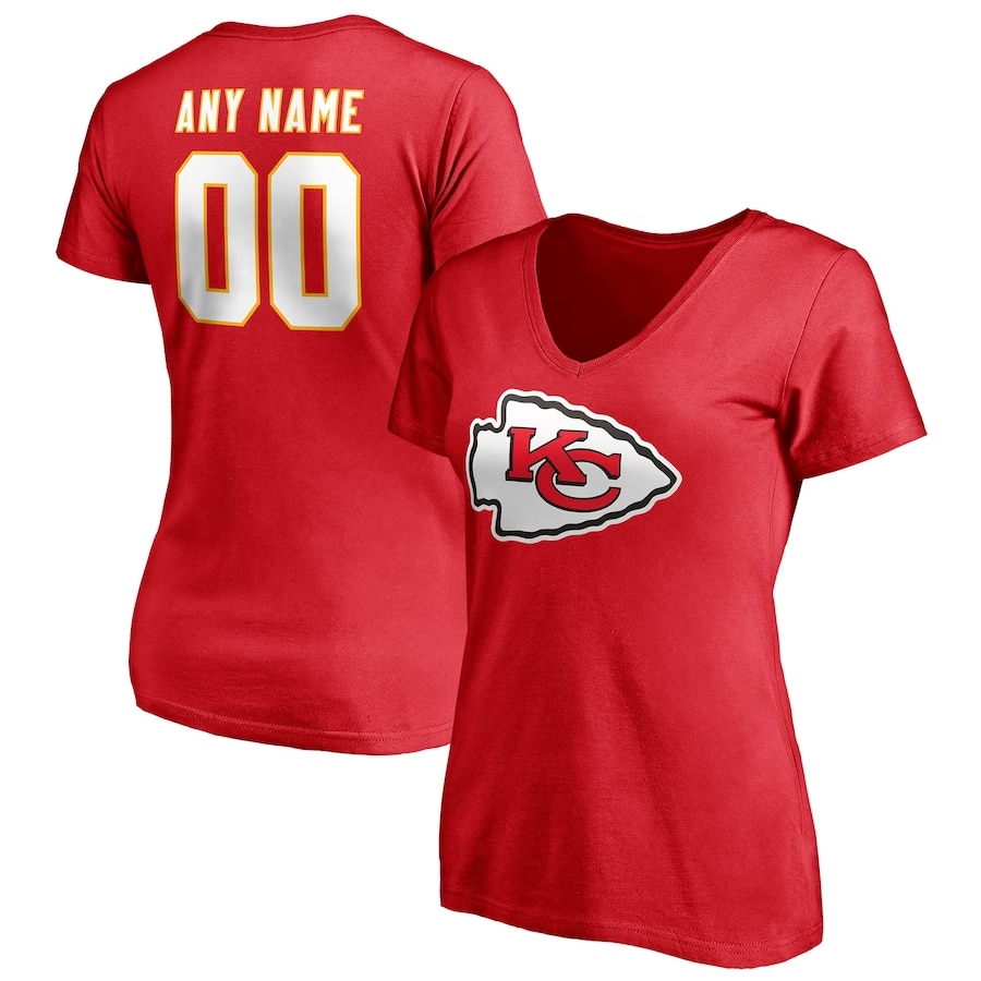 Fanatics Women's Branded Patrick Mahomes Red Kansas City Chiefs Player Icon  Name and Number V-Neck T-shirt