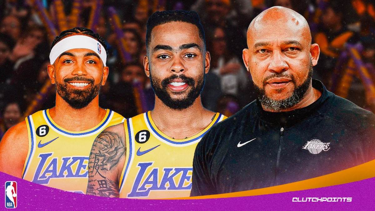 Gabe Vincent, D'Angelo Russell, Darvin Ham, Lakers