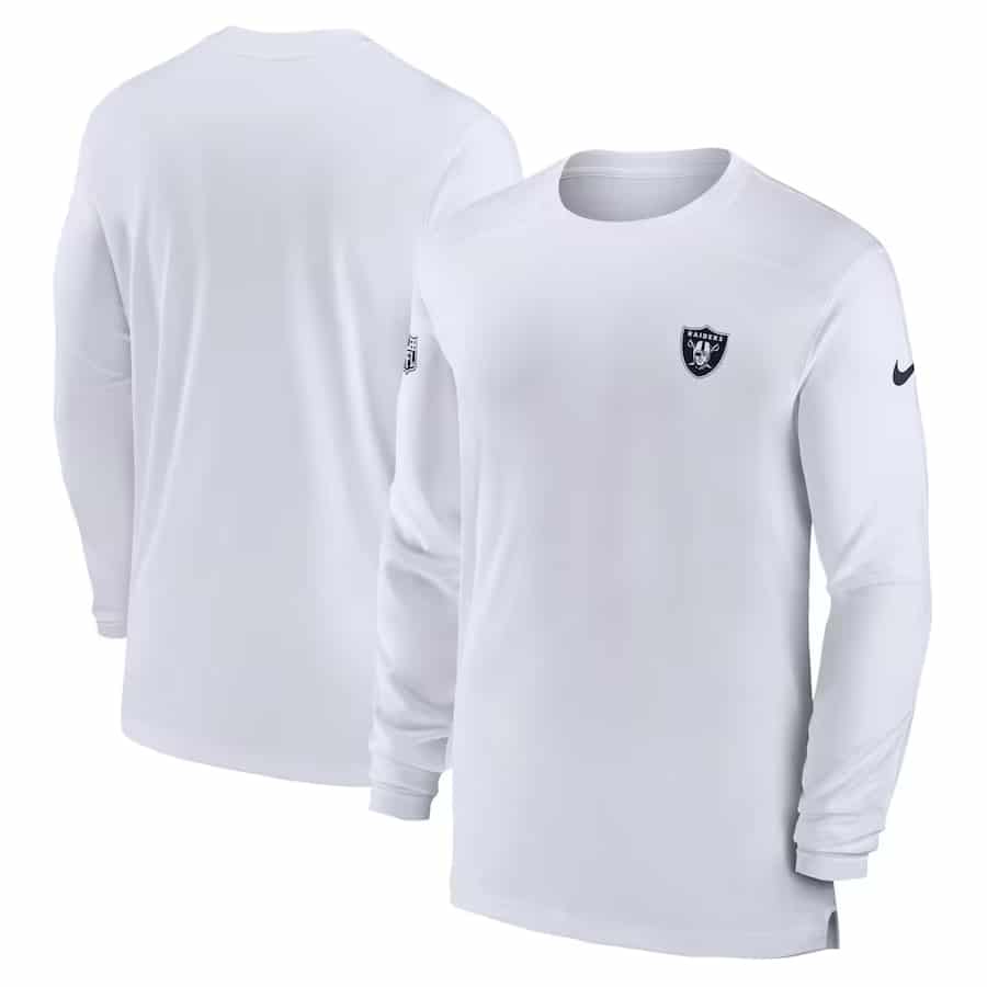 Nike Men's Nike Las Vegas Raiders Sideline Coach Chevron Lock Up Long  Sleeve V-Neck Performance T-Shirt