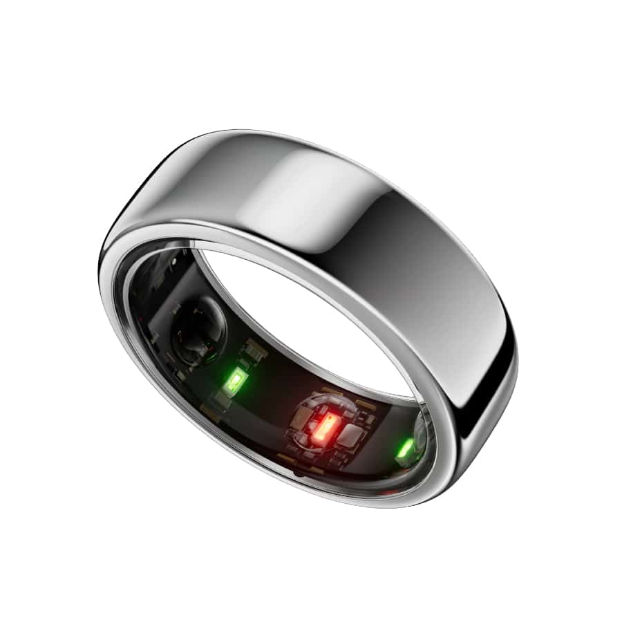 Oura Ring Gen3 (Horizon) - Silver colored on a white background.