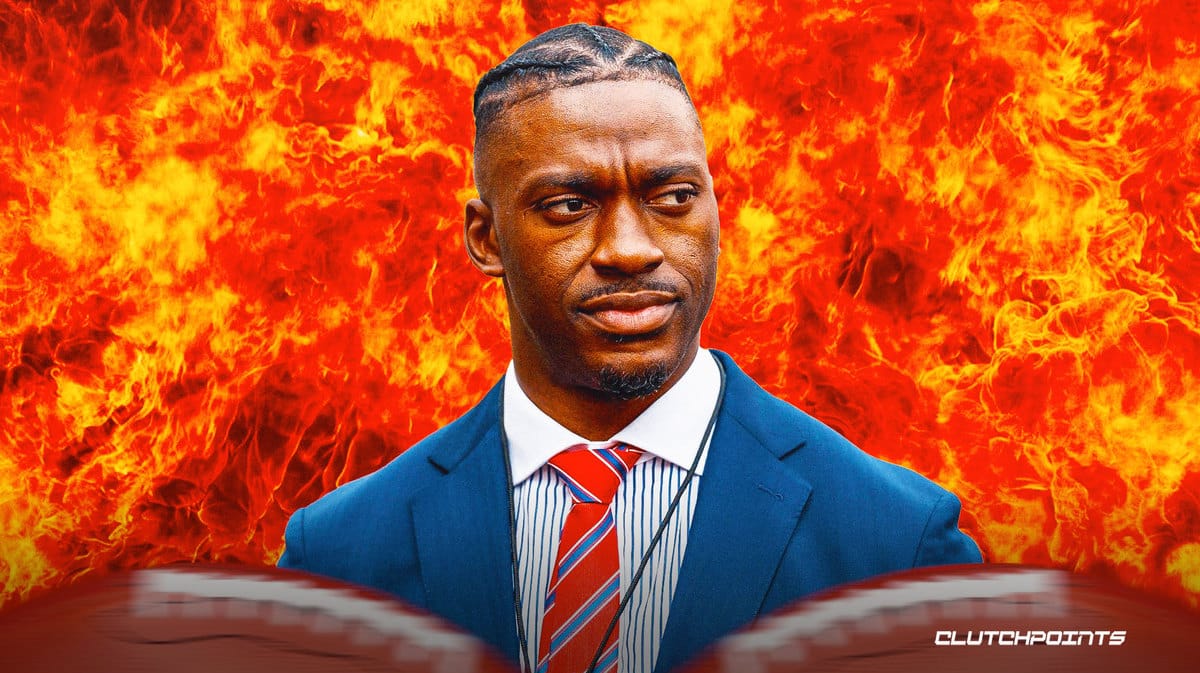 Robert Griffin III surrounded by flames