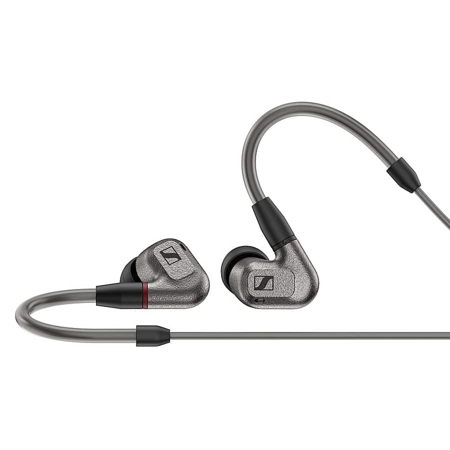 Sennheiser Audiophile IE 600 Wired Passive Noise Cancelling In-Ear Earbuds - Gray colored on a white background. 