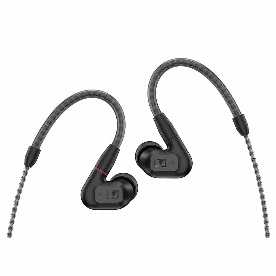 Sennheiser - IE 200 In-Ear Audiophile Headphones - Black colored on a white background. 