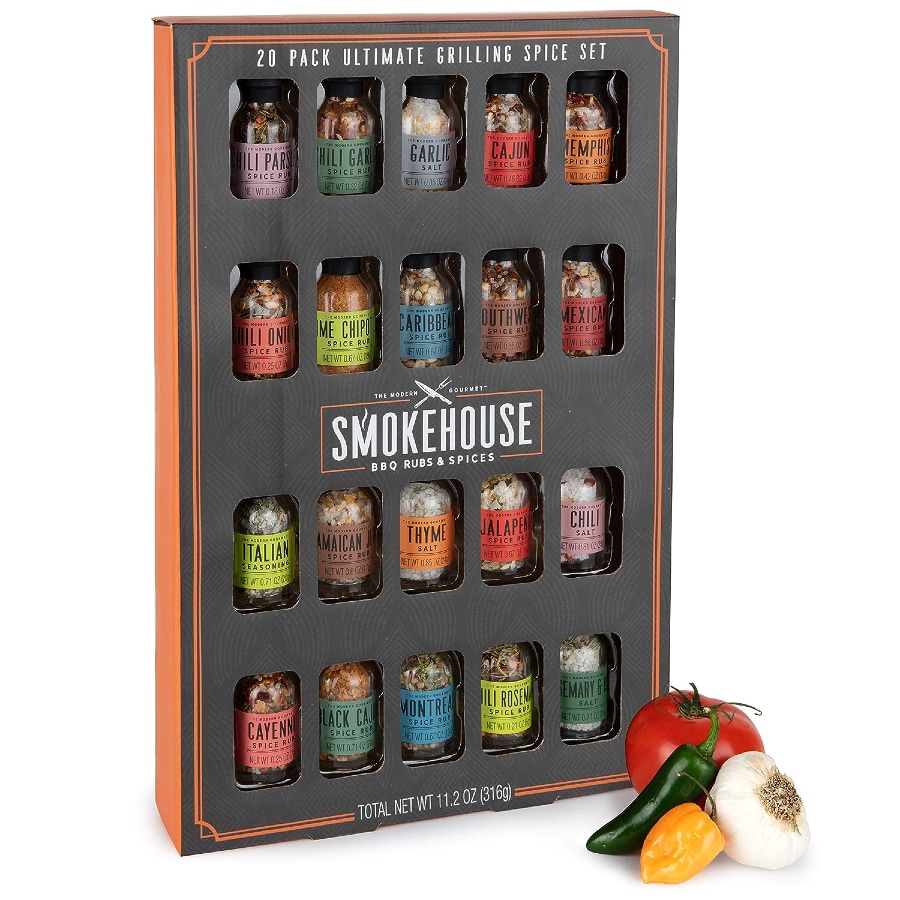 Thoughtfully Ultimate Grilling Spice Set - 20 Pack on a white background. 