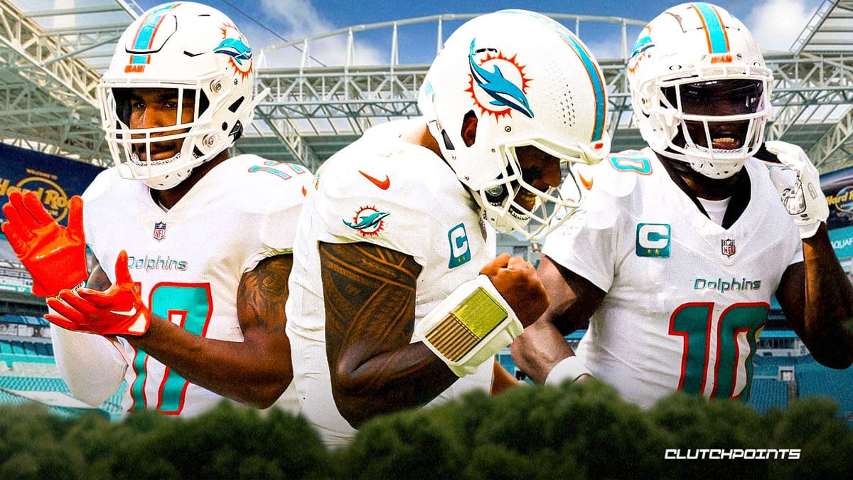 Jaylen Waddle, Tua Tagovailoa, Tyreek Hill, Dolphins
