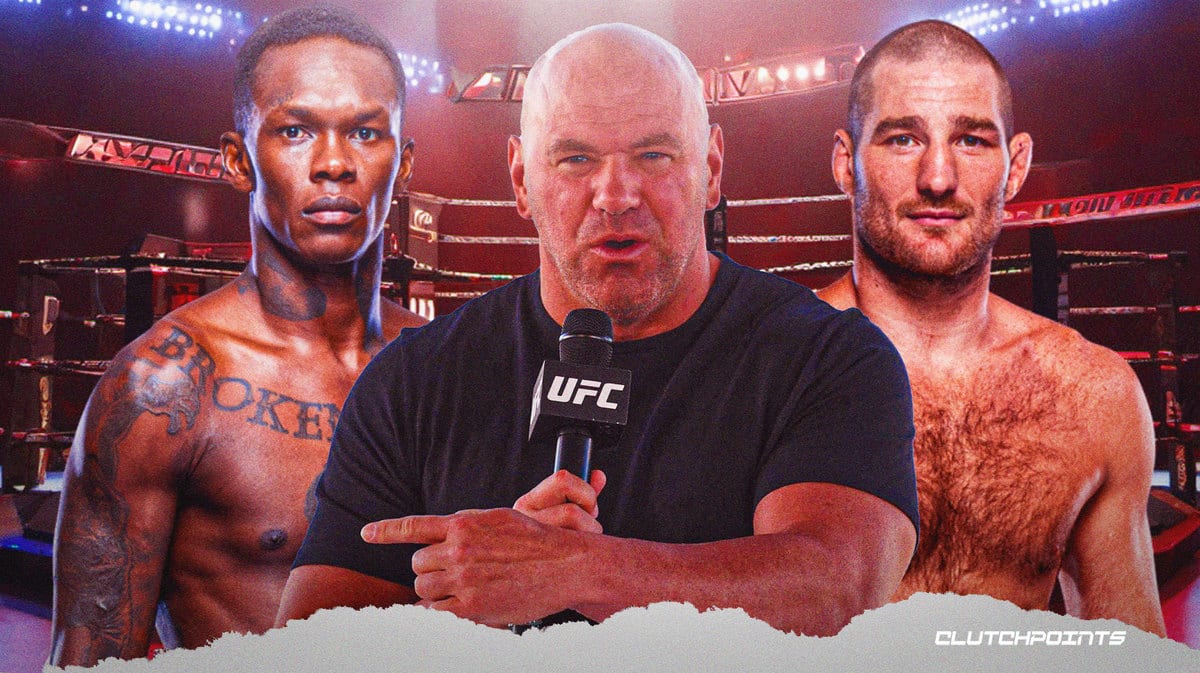 Dana White, Israel Adesanya, Sean Strickland