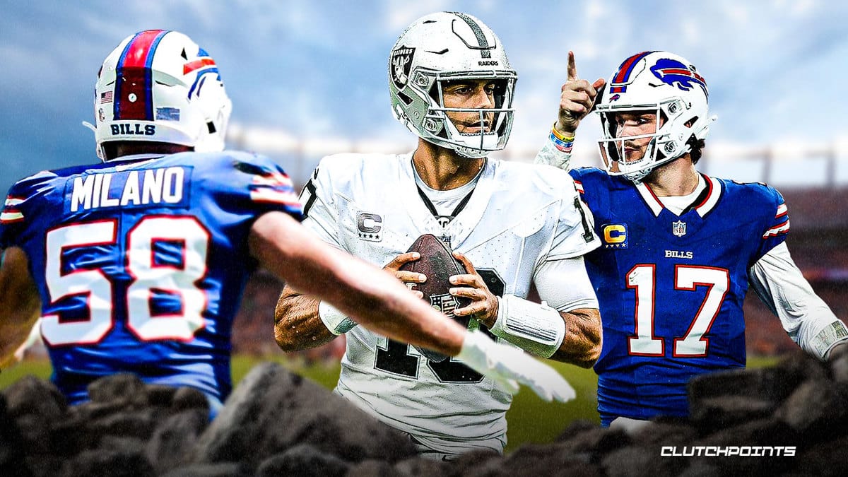 Matt Milano, Josh Allen, Jimmy Garoppolo, Buffalo Bills, Las Vegas Raiders