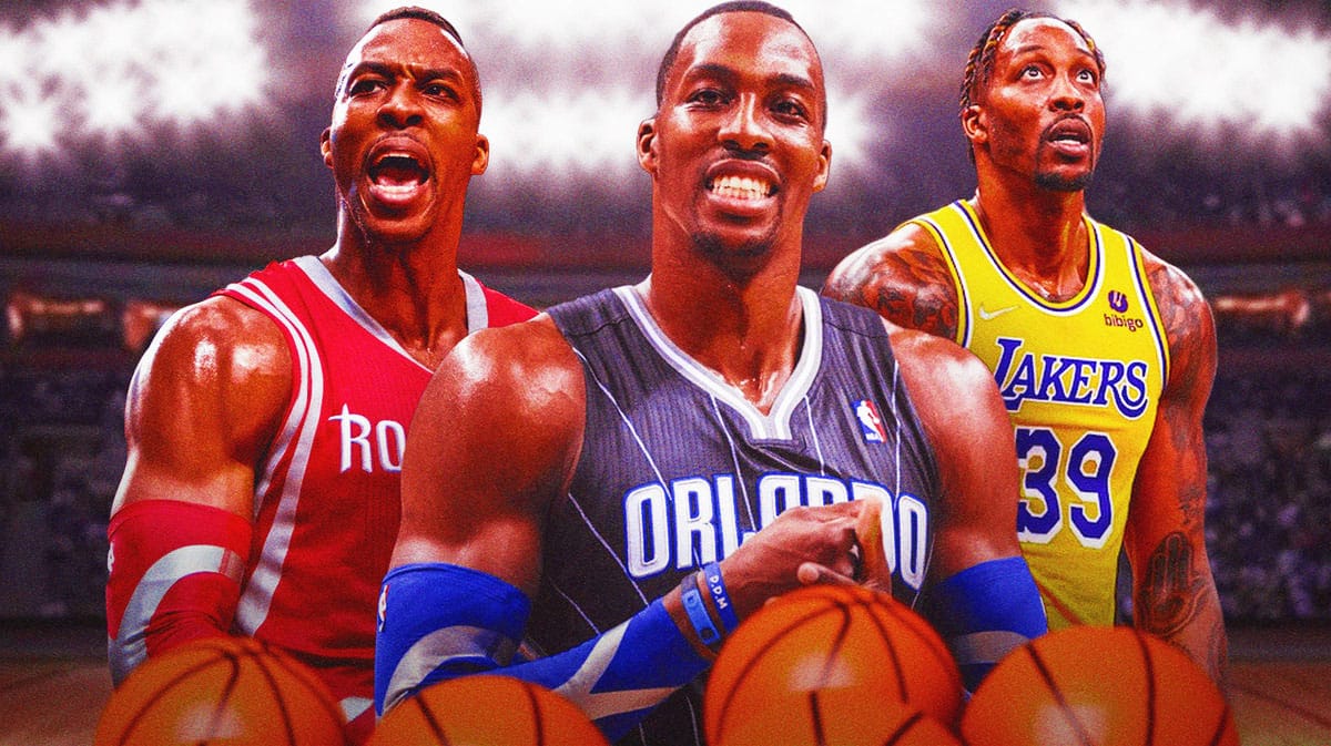 Dwight Howard playing for the Rockets, Magic and Lakers.