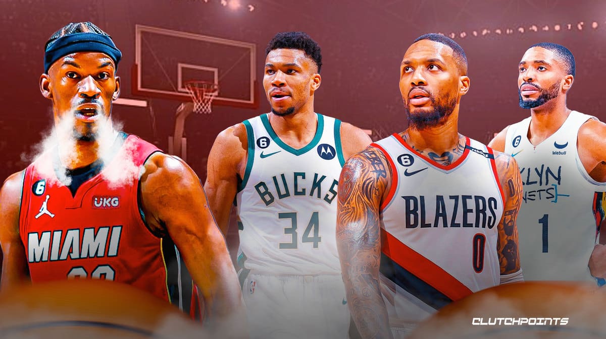 Jimmy Butler, Giannis Antetokounmpo, Damian Lillard, Mikal Bridges, Bucks, Heat, Blazers, Nets