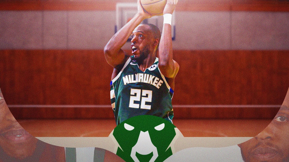 Bucks' Khris Middleton shooting a basketball