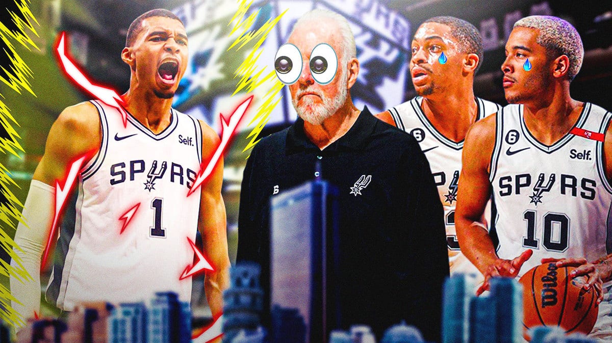 Victor Wembanyama going Super Saiyan vs. Mavs in NBA debut with Gregg Popovich looking at him, Keldon Johnson and Jeremy Sochan in tears after clutch struggles